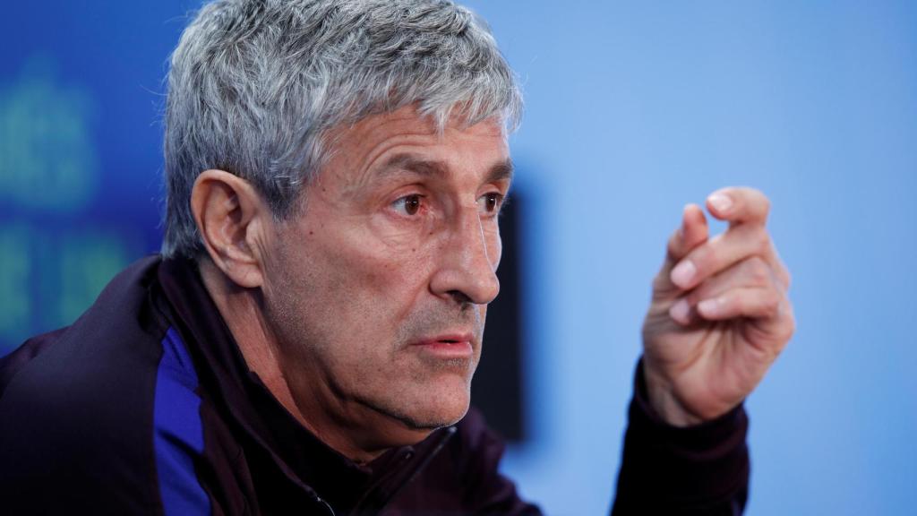 Quique Setién, en rueda de prensa