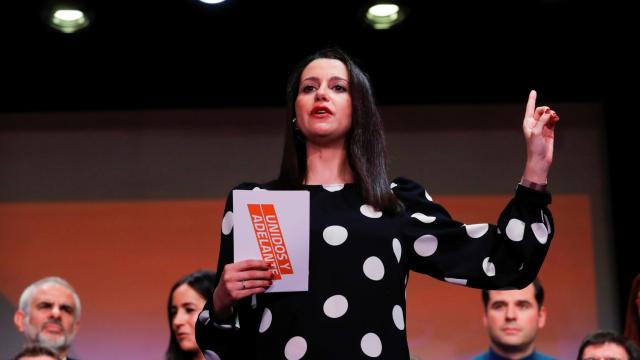 Inés Arrimadas, presidenta de Ciudadanos, durante un mítin.