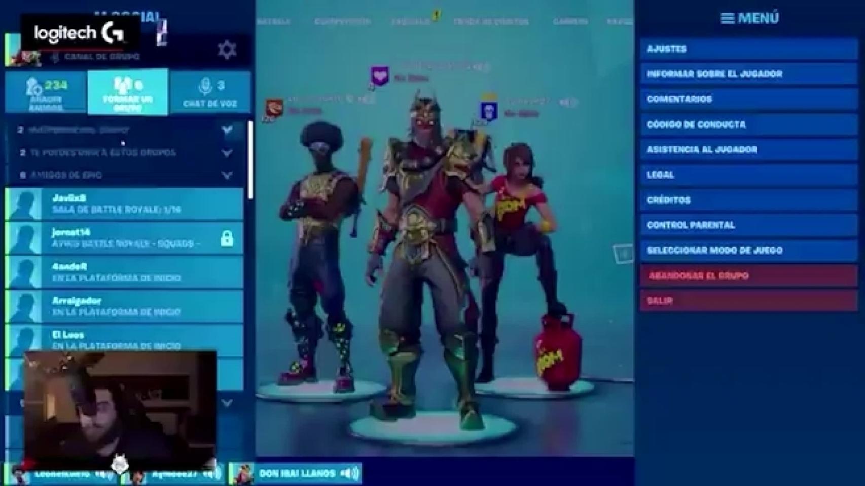 Ibai Llanos, con Laporte y Agüero en Fortnite
