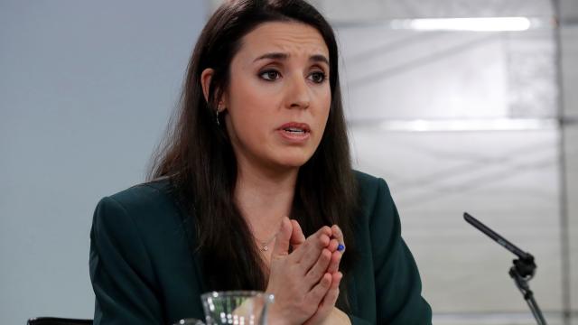 Irene Montero, en la sala de prensa de Moncloa tras el Consejo de Ministros.