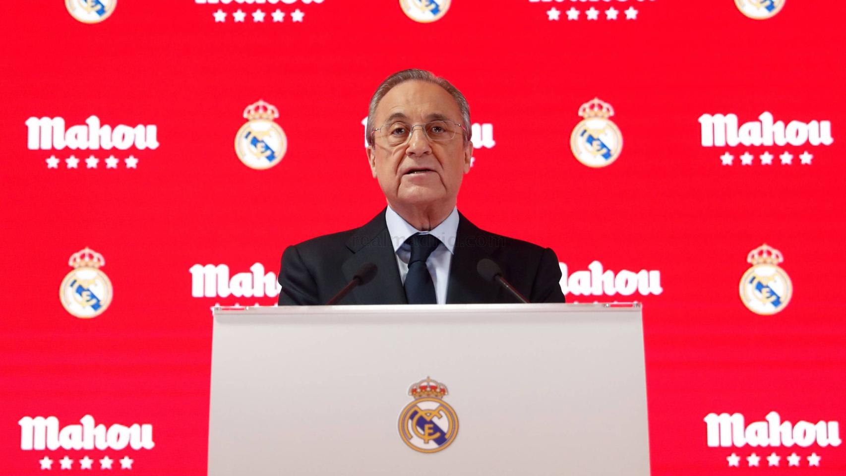 Florentino Pérez, en un acto de Mahou