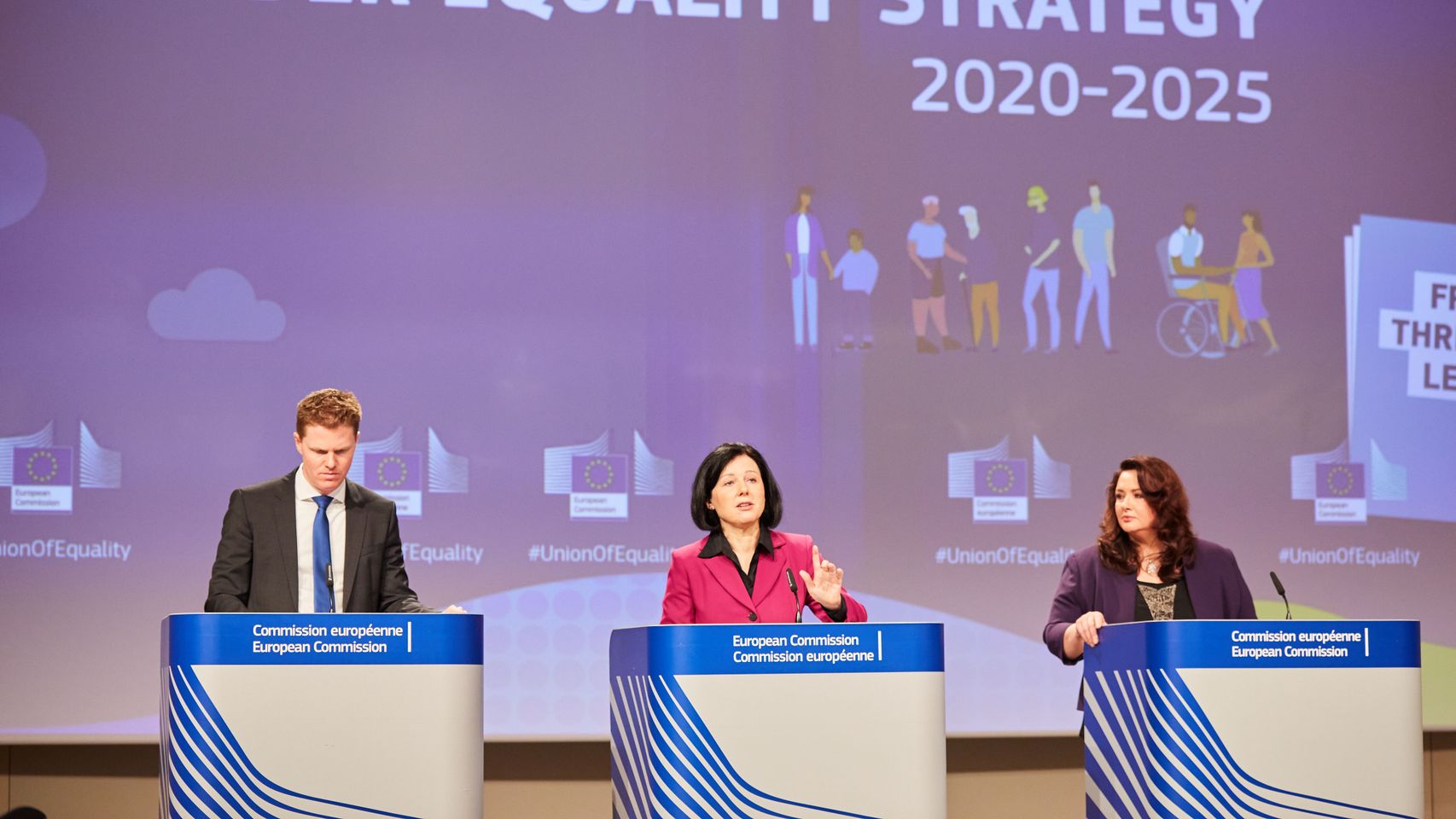 Las comisarias Vera Jourova y Helena Dalli presentan la Estrategia de Igualdad de Género