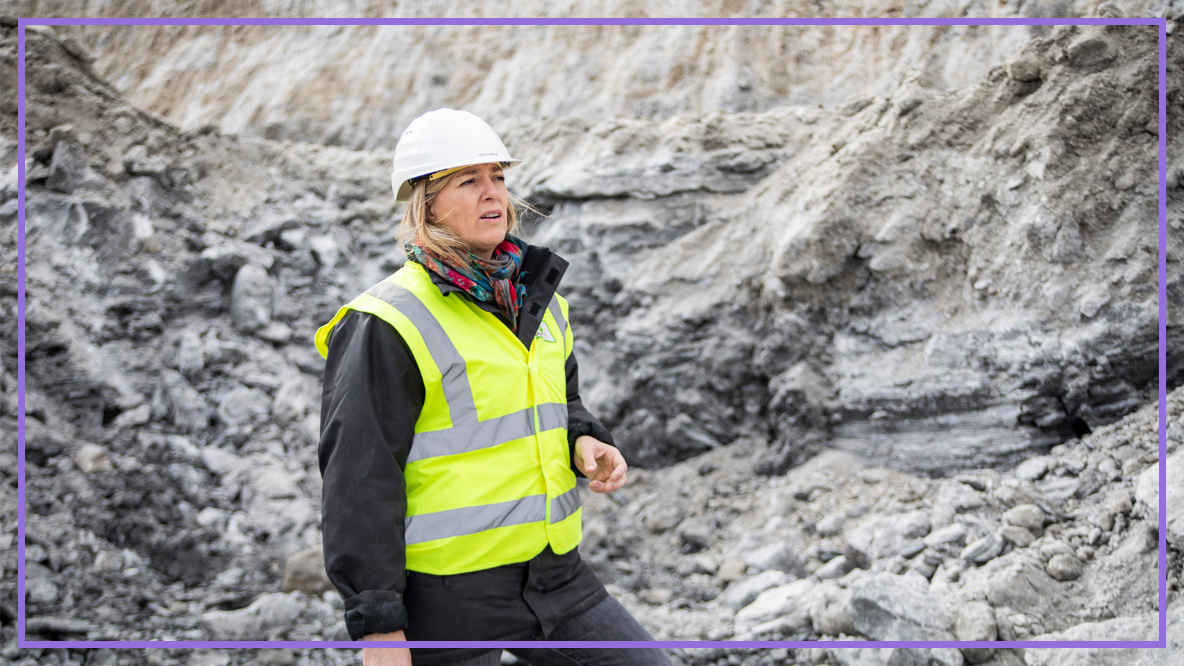 Victoria Plantalamor, CEO de Crimidesa, en la mina de sulfatos situada en Burgos.