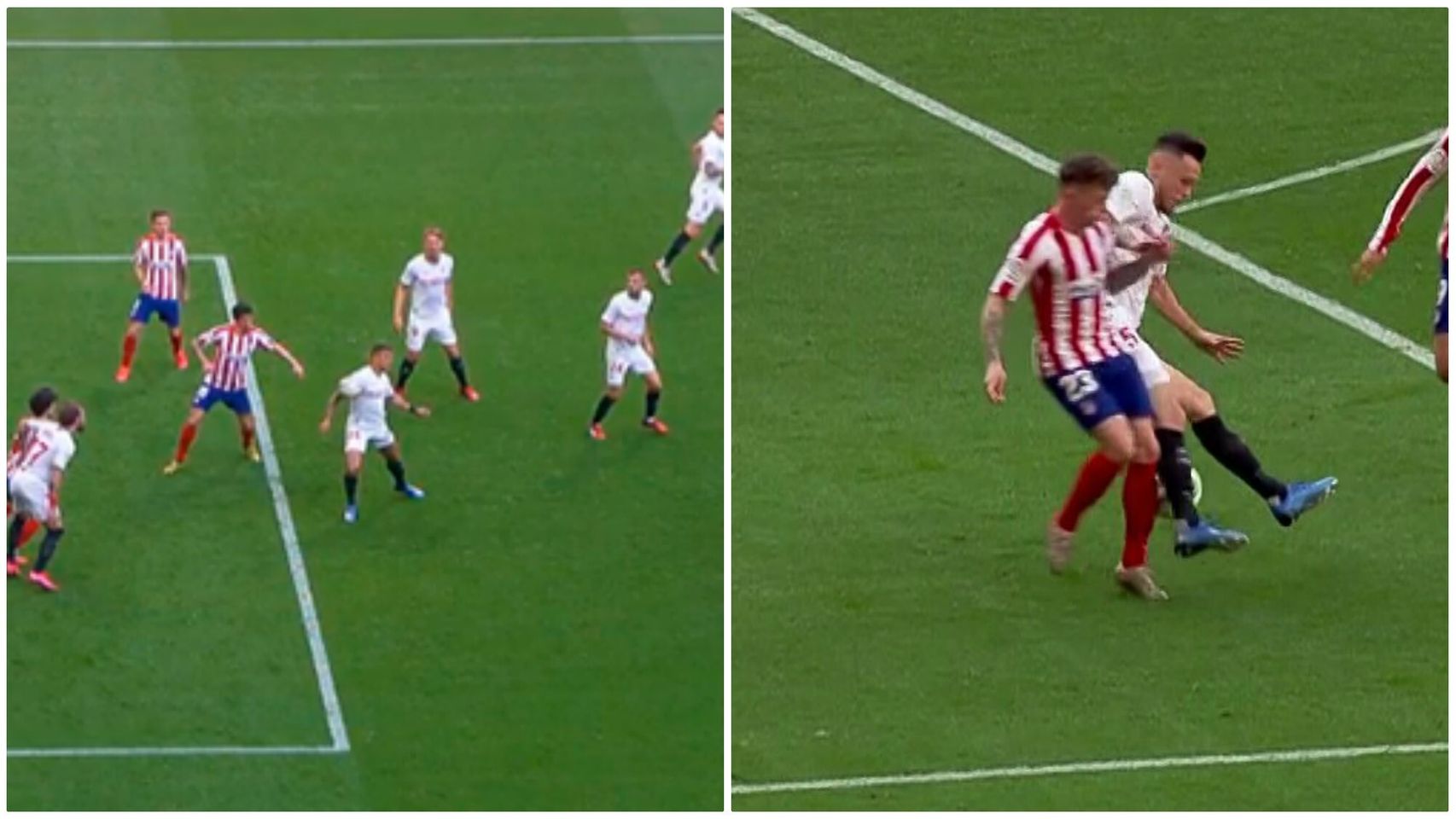 Acciones polémicas en el Atleti-Sevilla