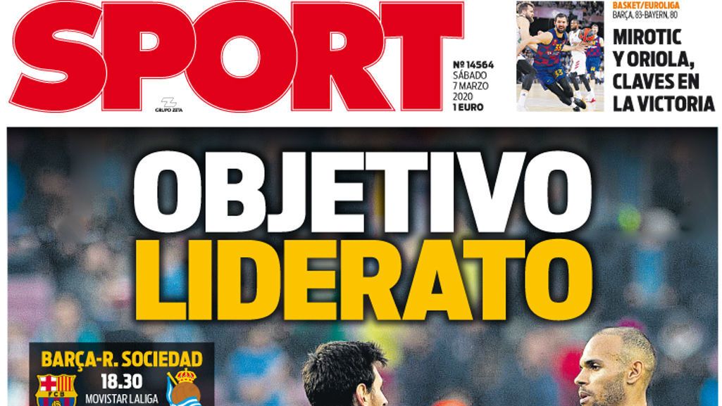 La portada del diario Sport (07/03/2020)
