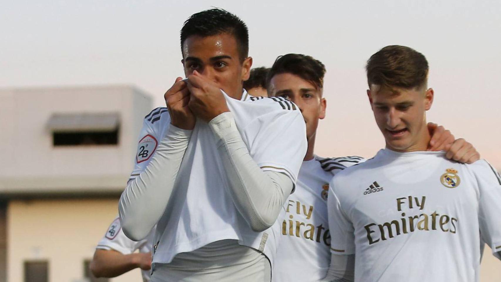 Reinier celebra un gol con el Castilla