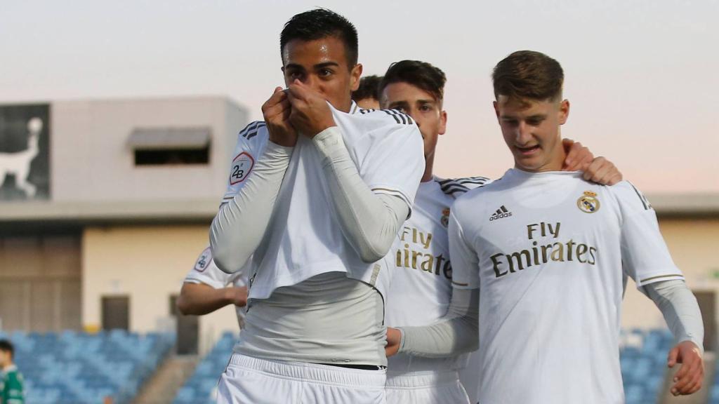 Reinier celebra un gol con el Castilla