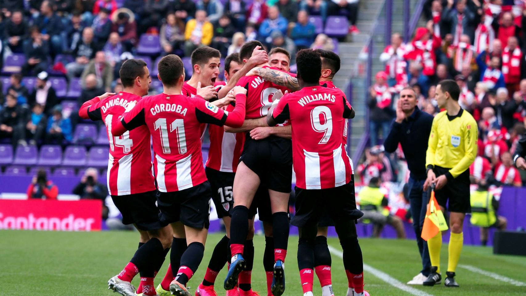 El Athletic Club celebra un gol ante el Valladolid