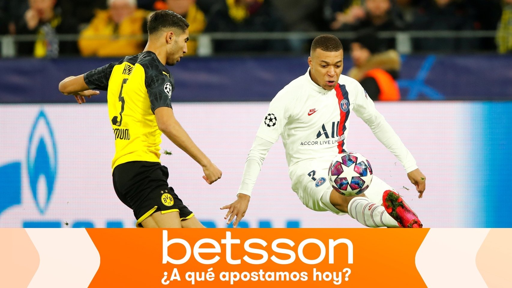 Achraf y Mbappé, en el Borussia Dortmund - PSG