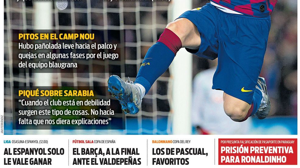 La portada del diario Sport (8/03/2020)