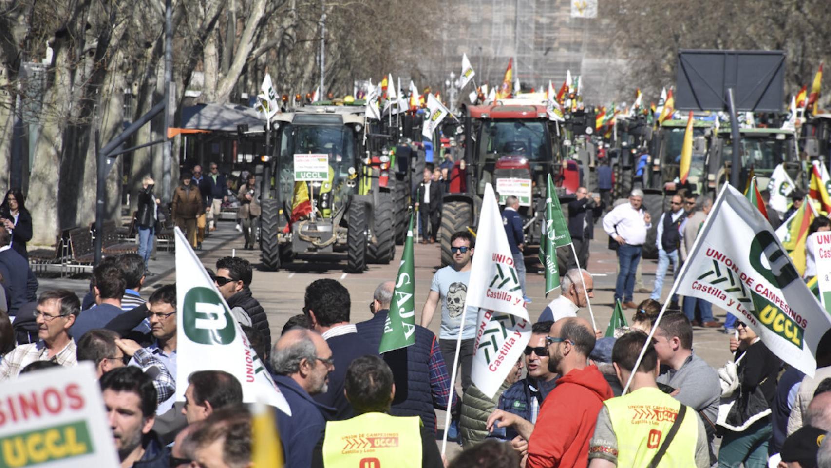 Una tractorada anterior por las calles de Valladolid