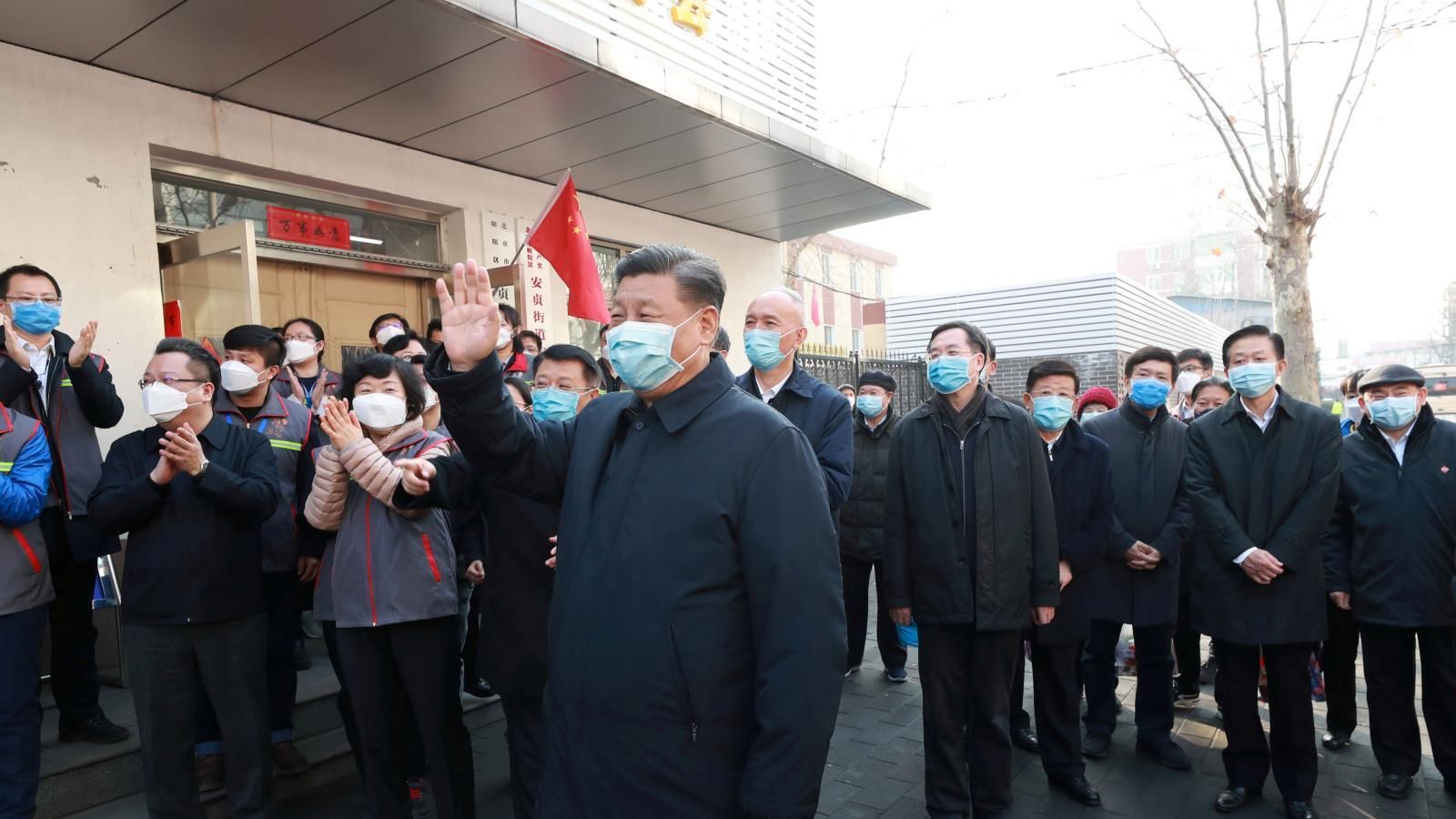 Xi Jinping, presidente de China, en su visita a Wuhan este martes
