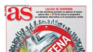 La portada del diario AS (13/03/2020)