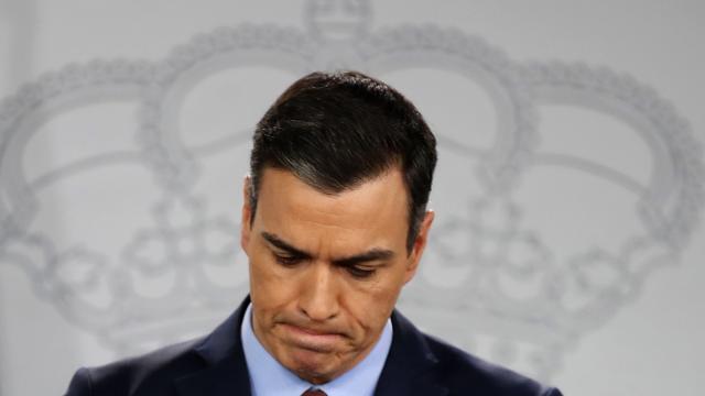 Pedro Sánchez, presidente del Gobierno, anunciando la declaración del estado de alarma, el 13 de marzo de 2020.