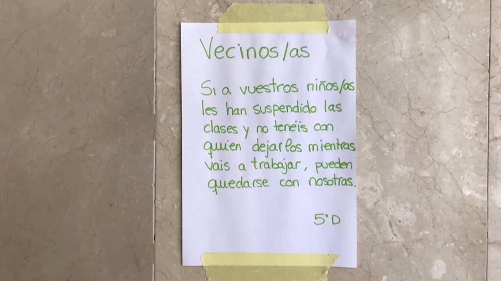 Una muestra de la solidaridad que se está expandiendo estos días