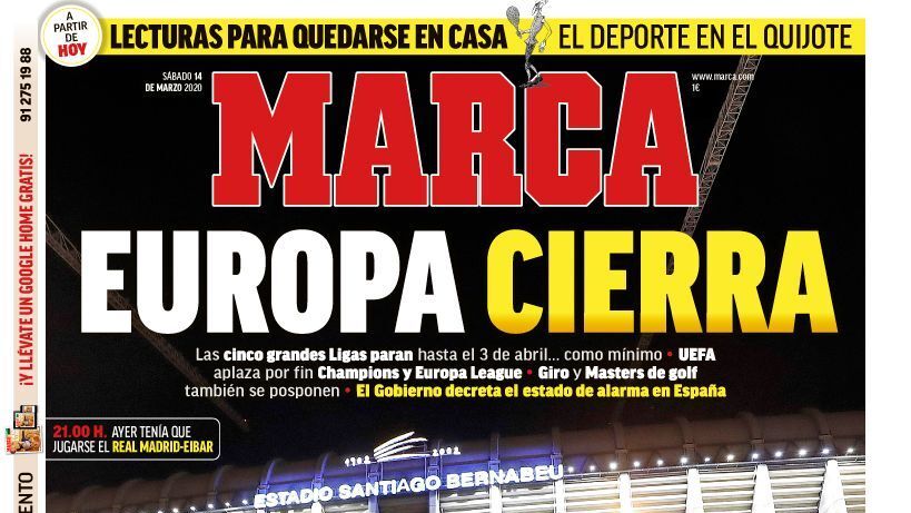 Portada MARCA (14/03/20)