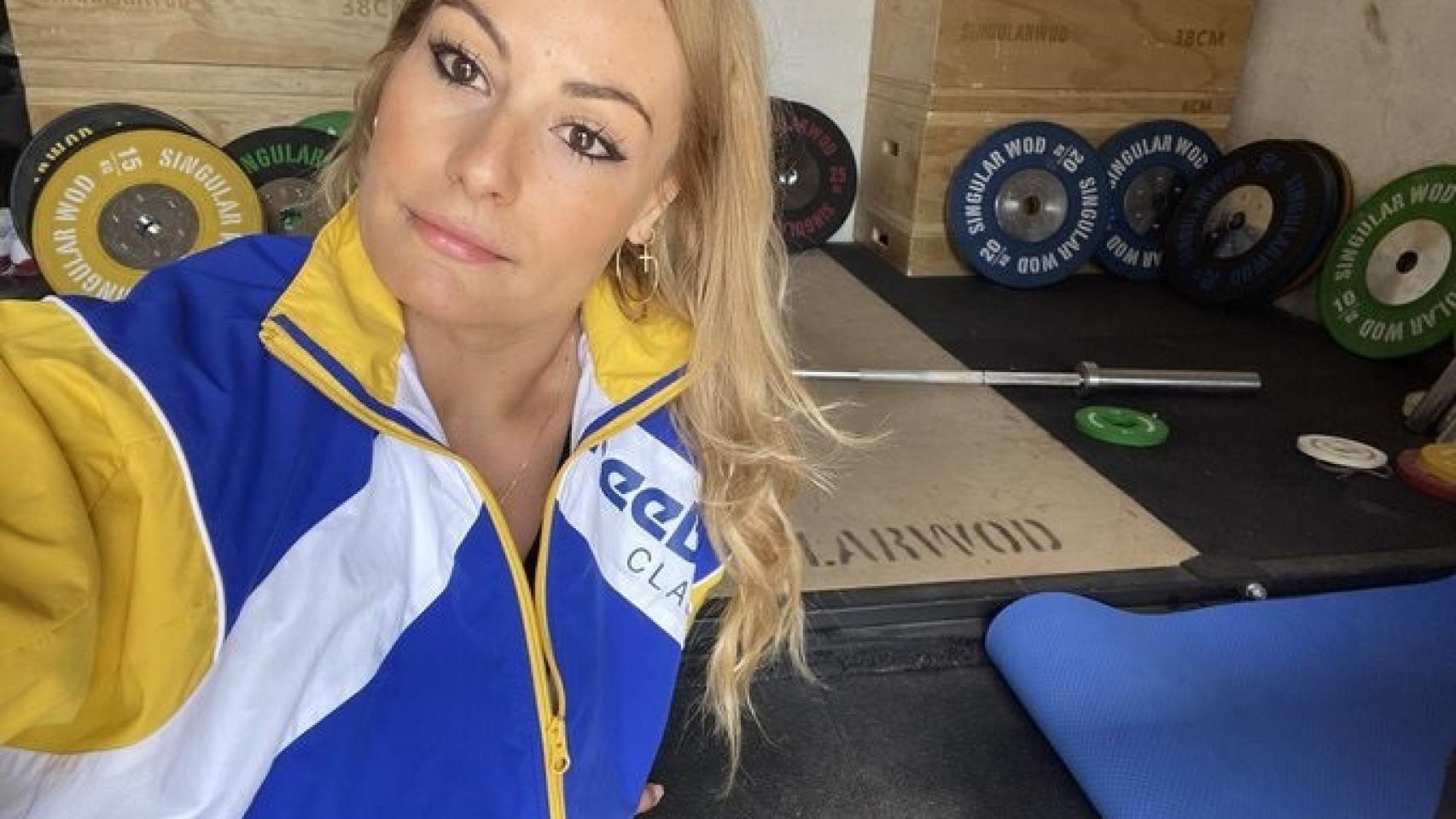 Lydia Valentín entrenando en su casa por la amenaza del coronavirus