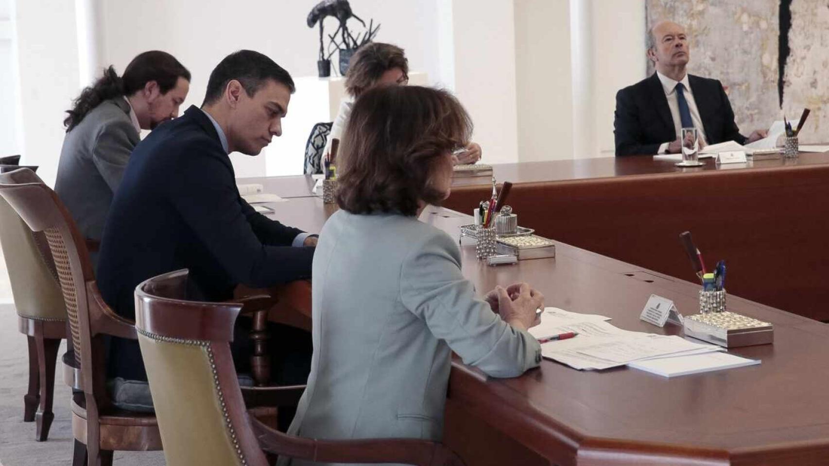 Reunión del Consejo de Ministros para aprobar el estado de alarma./
