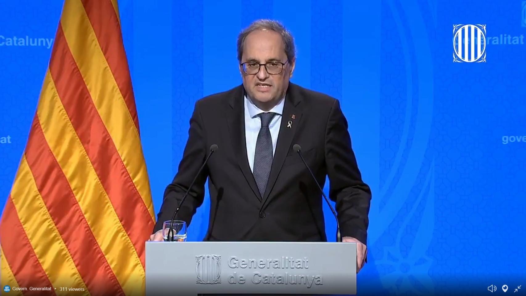 Quim Torra, en videoconferencia de prensa.