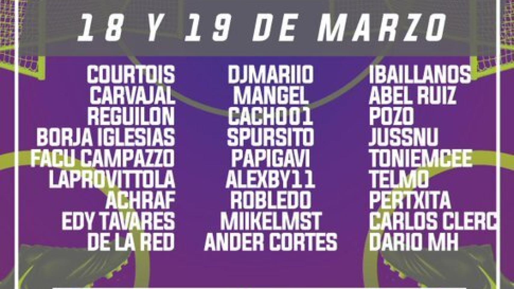 El cartel del torneo online para recaudar fondos para sanidad