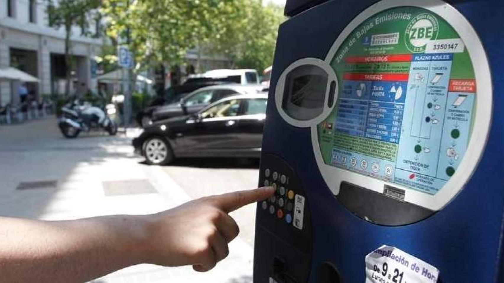 Parquímetro de la zona SER de Madrid.
