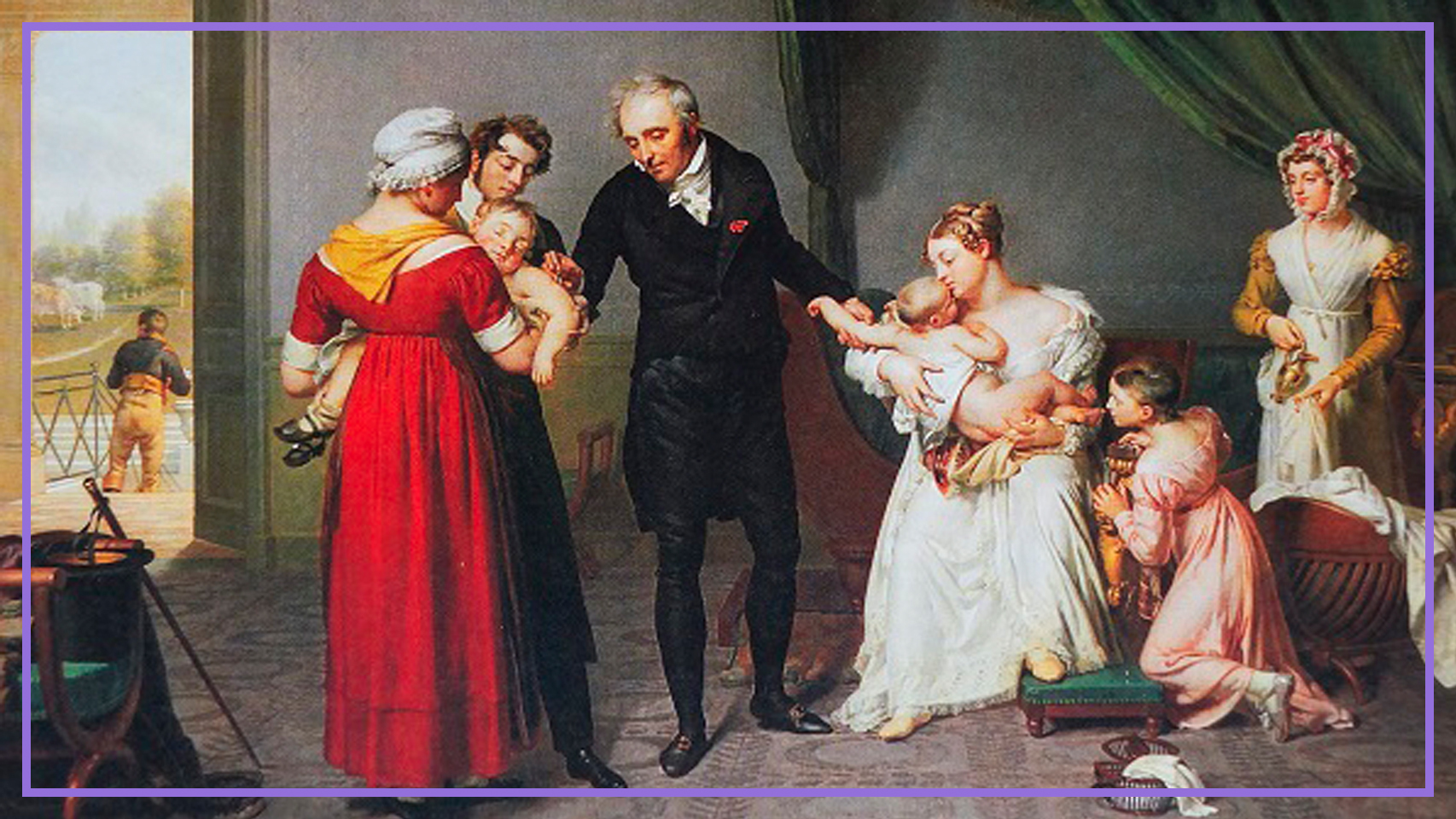 'Vacunación brazo a brazo', un cuadro de Constant Desbordes.