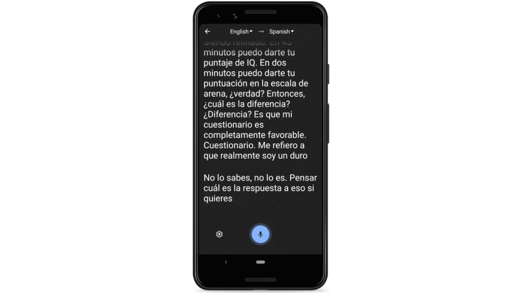 El nuevo Traductor de Google, transcribiendo una conversación