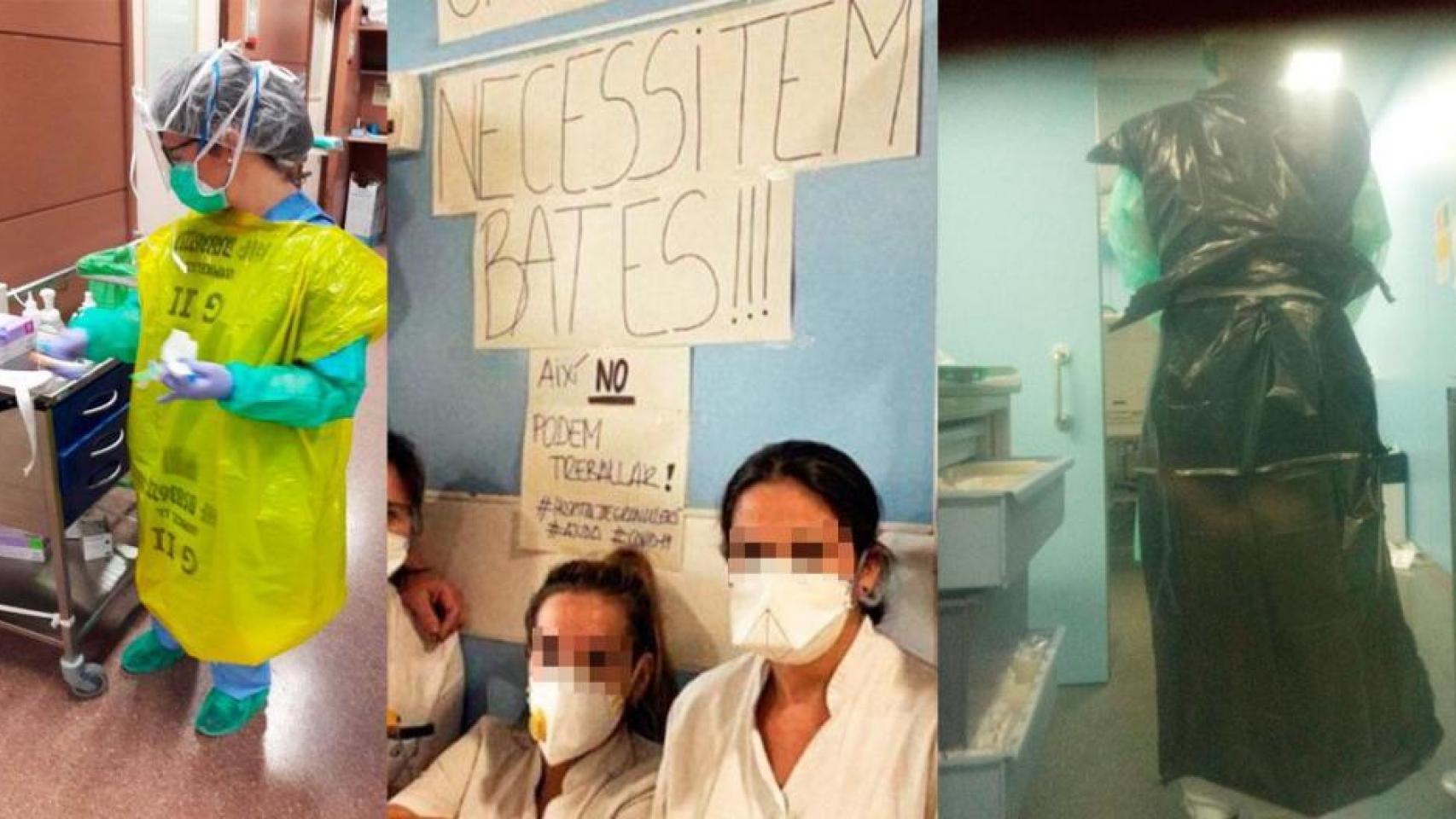 El interior de un hospital en Cataluña en el que los profesionales reclaman material de protección.