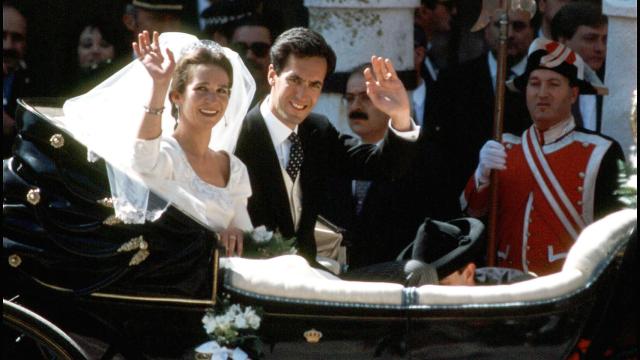 La infanta Elena y Jaime de Marichalar en su boda.