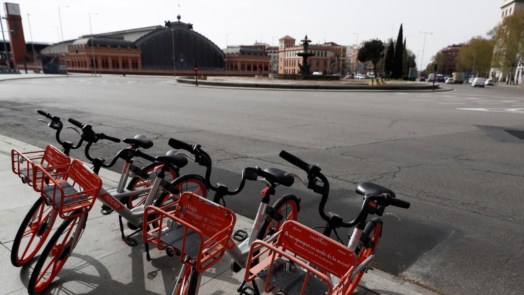 Vista de la plaza de Carlos V, este jueves 19 de marzo, junto a la estación de Atocha.
