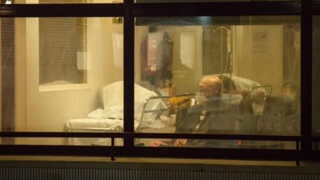 Sala de espera habilitada para los pacientes por coronavirus en el Gregorio Marañón.