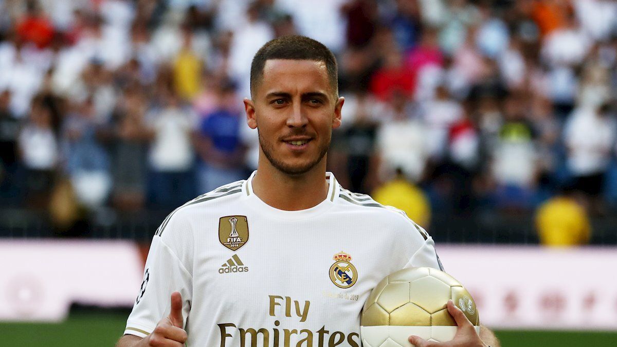 Eden Hazard, en su presentación como jugador del Real Madrid