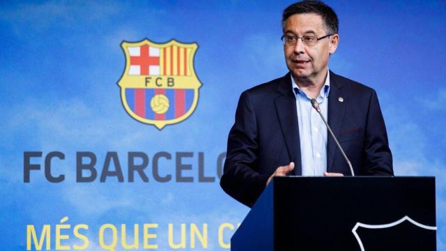 Josep María Bartomeu, en una rueda de prensa del FC Barcelona