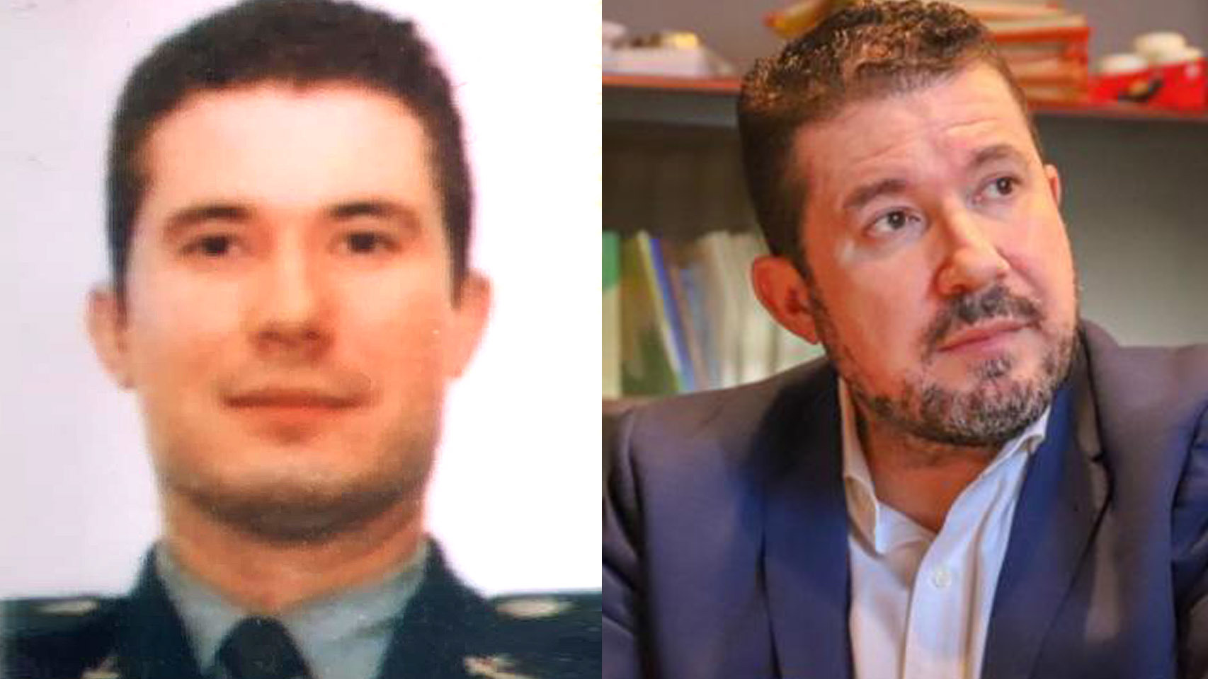 A la izda, Argüeso de Guardia Civil; a la dcha, ya como político de Ciudadanos.