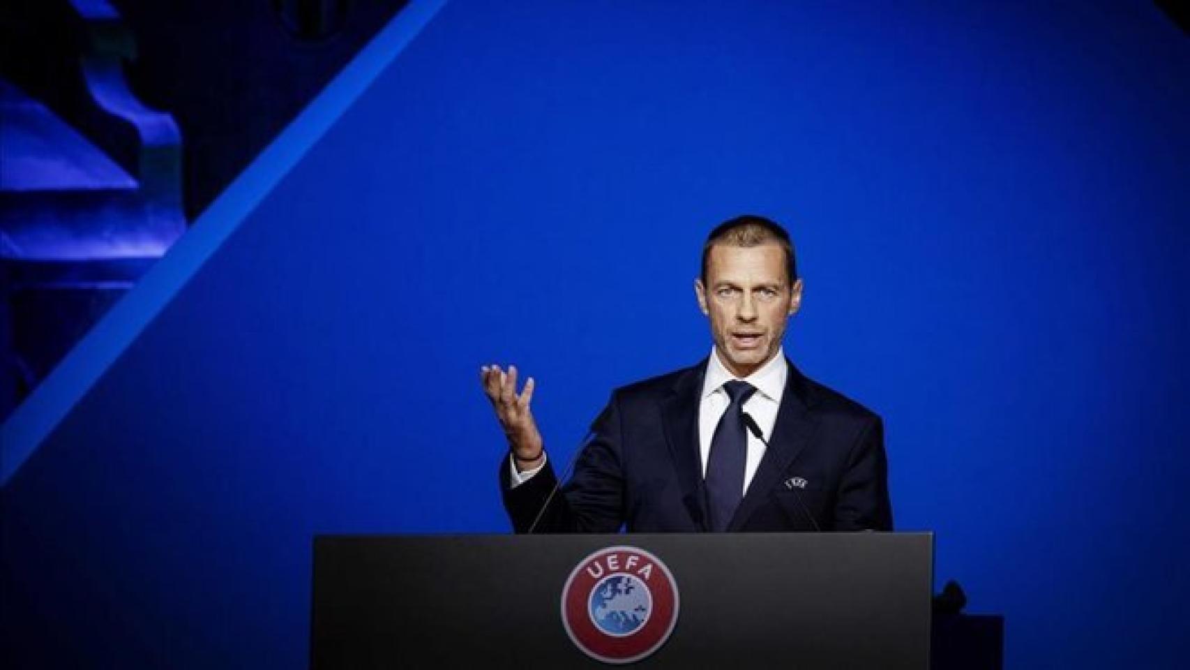 Aleksander Ceferin, durante un evento de UEFA