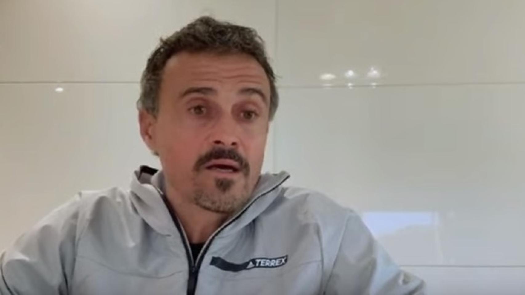 Luis Enrique, durante una conferencia
