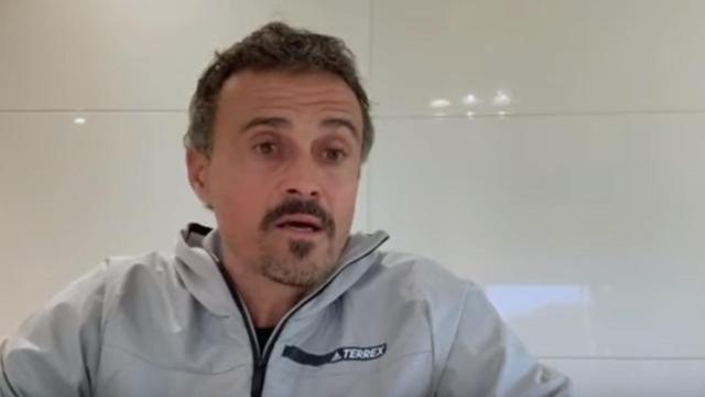 Luis Enrique, durante una conferencia