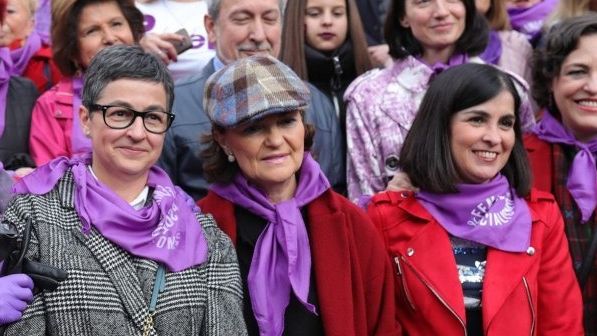 Carmen Calvo en la manifestación del 8-M.