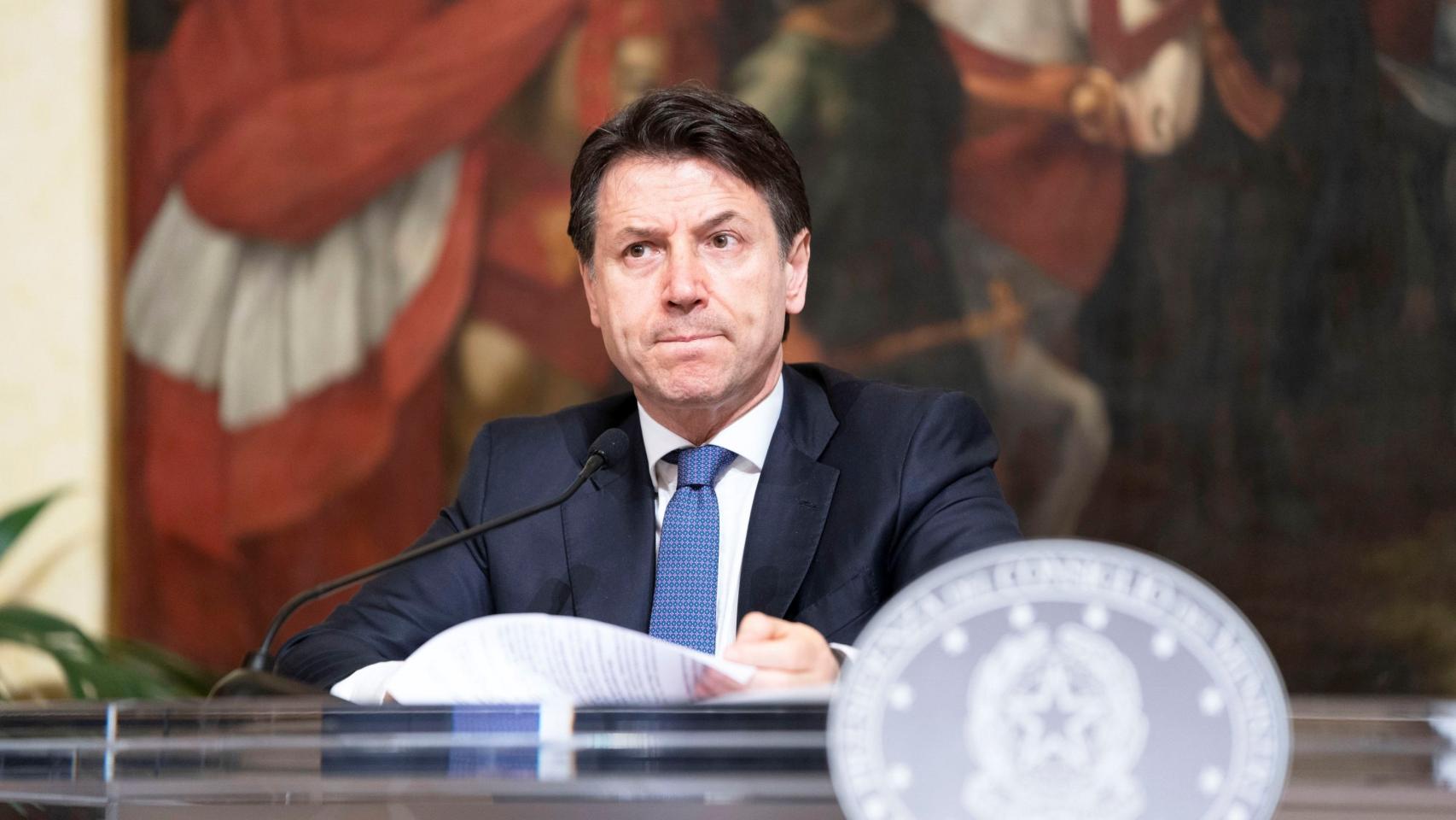 Conte, durante su rueda de prensa