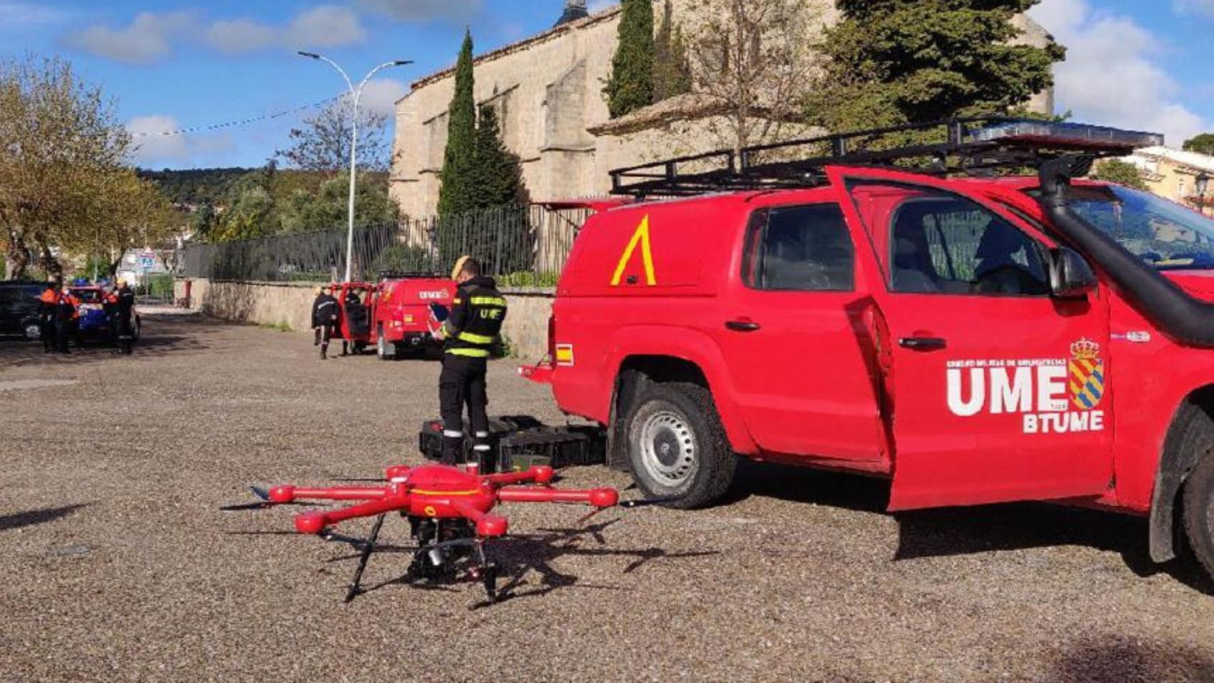 Dron de la Unidad Militar de Emergencias (UME).