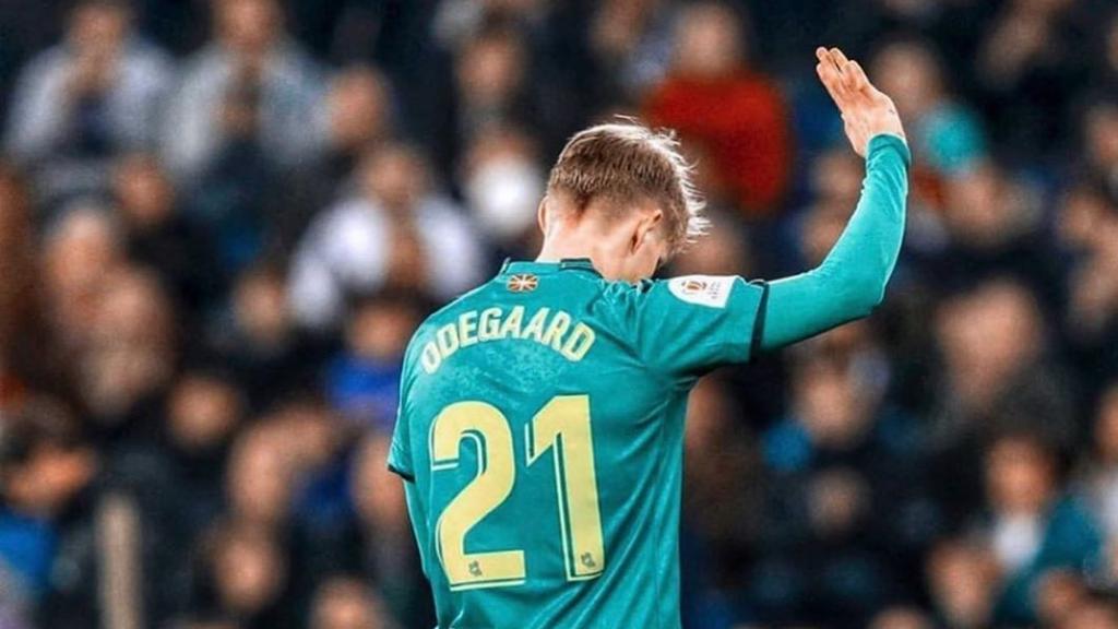 Martin Odegaard, durante un partido con la Real Sociedad