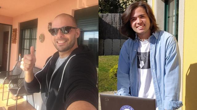 Isaac López (izquierda) durante la sesión vermú que ofreció el pasado sábado y Otto Mondelo (derecha) pinchando música durante la anterior verbena virtual