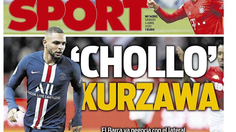 La portada del diario Sport (04/04/2020)