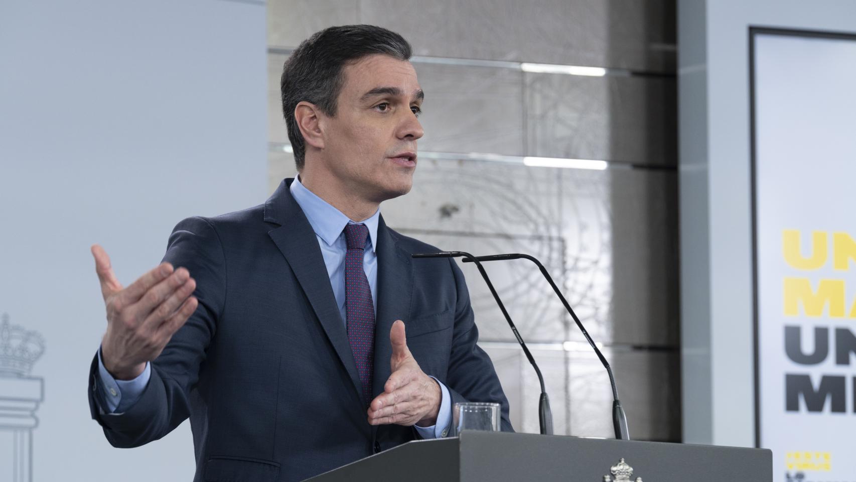 Pedro Sánchez, presidente del Gobierno, en la Moncloa.