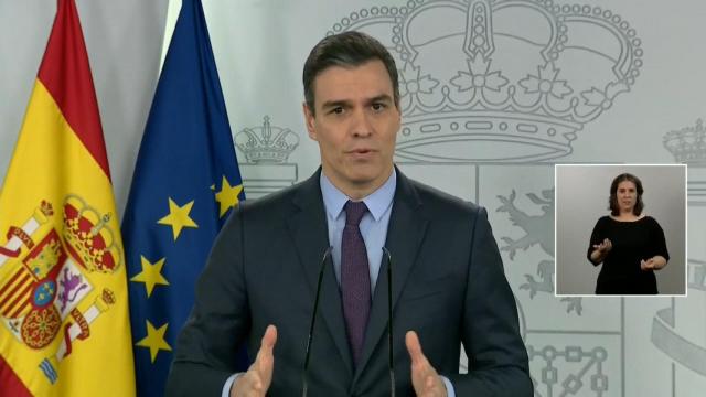 Pedro Sánchez, durante una de sus ruedas de prensa.