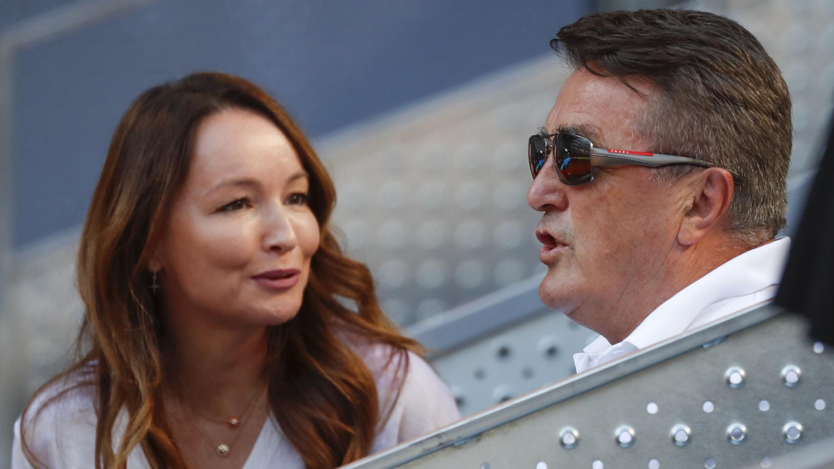 Ana Antic junto a su padre, Radomir Antic, en el Masters de Tenis de Madrid.