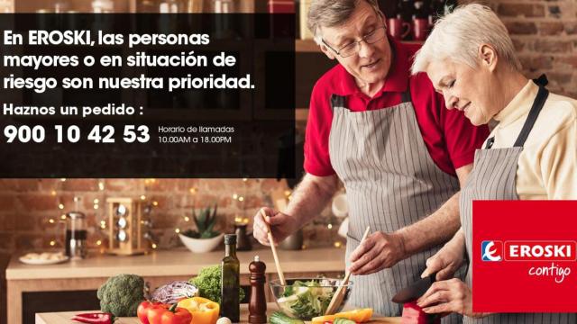 Eroski inicia en A Coruña pedidos de productos básicos a domicilio para personas en riesgo