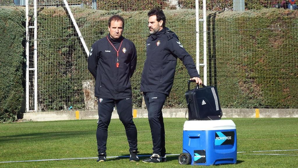 Juan Bertó, junto a Jagoba Arrasate en Tajonar