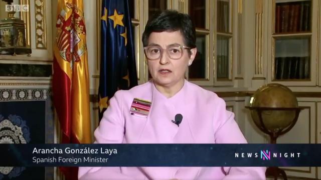 González Laya durante su entrevista en la BBC este martes.