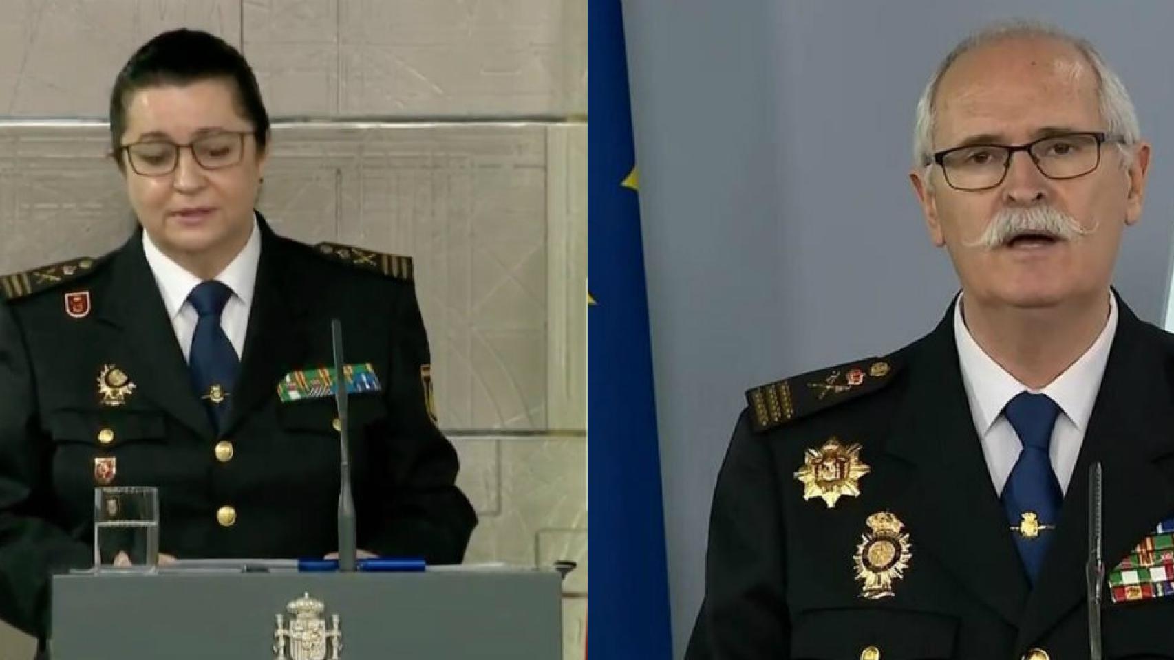 María Pilar Allué, comisaria principal de la Policía Nacional, y José García Molina, subdirector general de Logística.